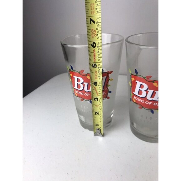 Set Of 6 Budweiser Seasons Greetings Bud King Of Beers & Bud Light Glasses - Picture 2 of 7